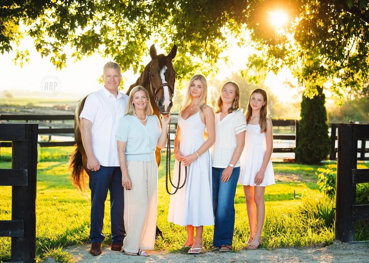 Bertoglio group portrait at NCE Equestrian in Hampshire, IL